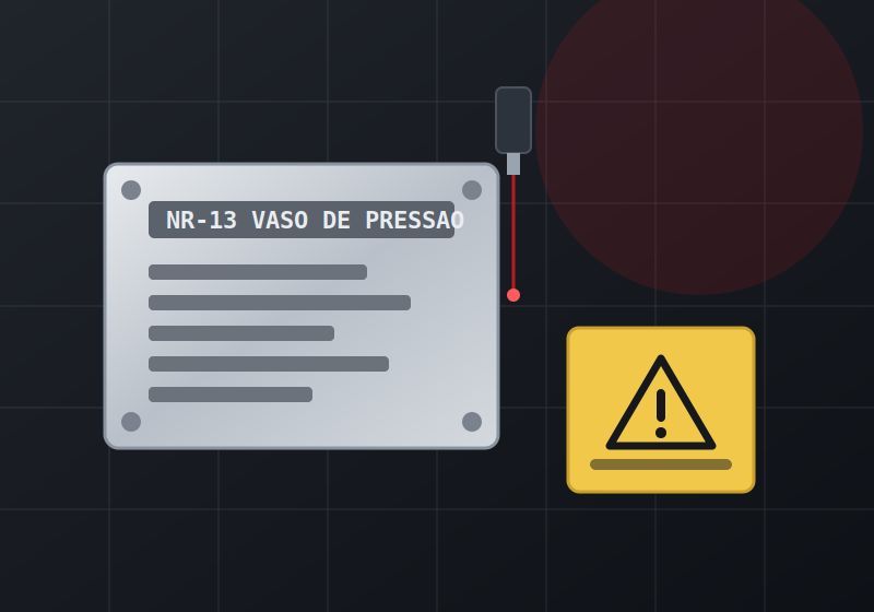 Placa de identificação em aço inox com gravação a laser e adesivo de sinalização